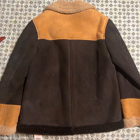 FRENCH CONNECTION LOUIE SHEEPSKIN PATCHWORK JACKET - Picture 6 of 9